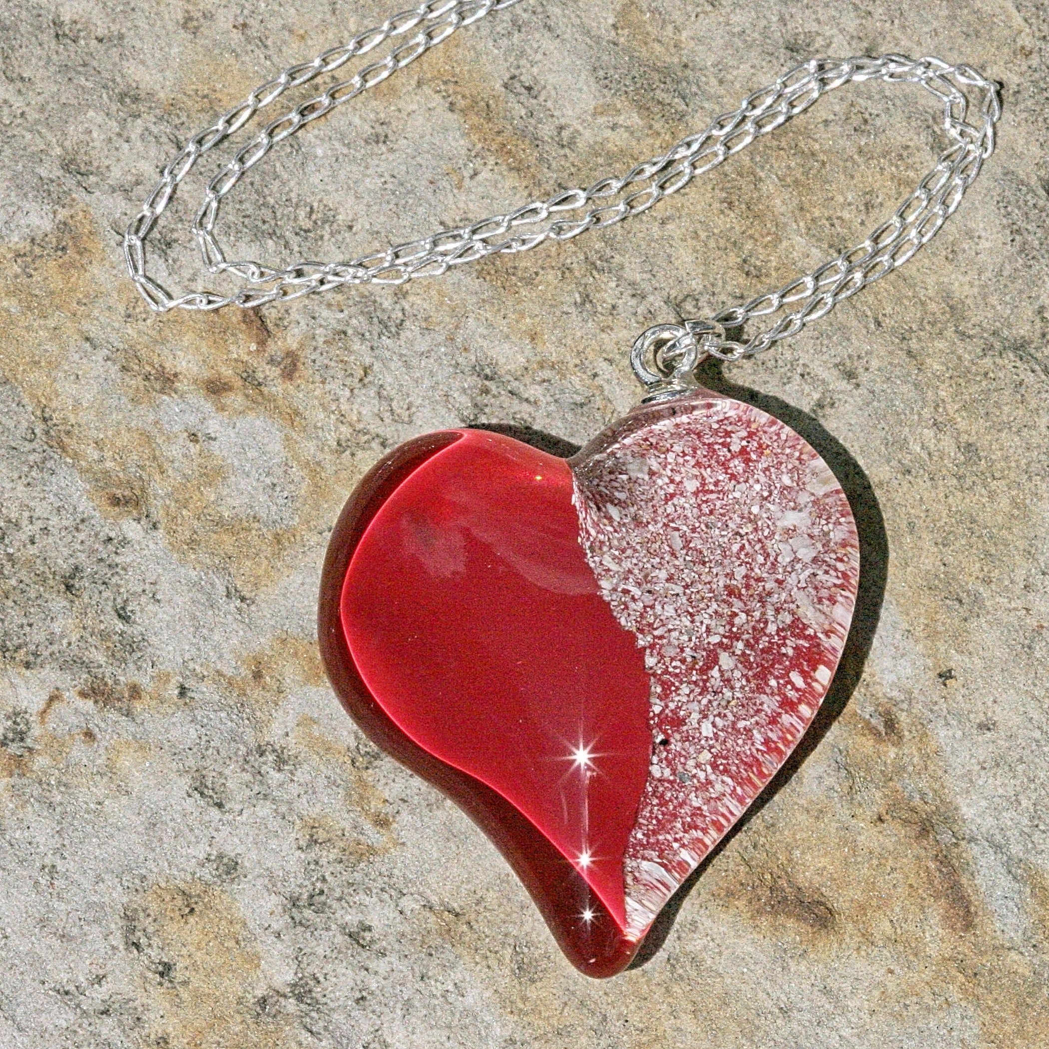 Jess Large Heart Diamond Necklace 14K – LeMel